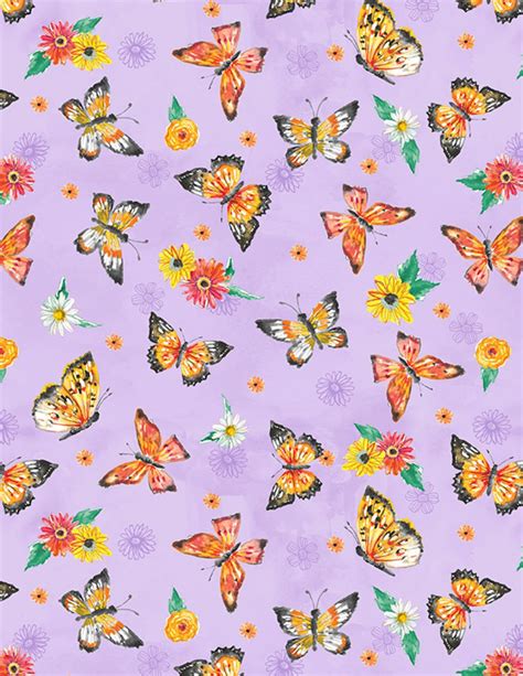 Purple Butterfly Quilt Cotton Fabric Etsy