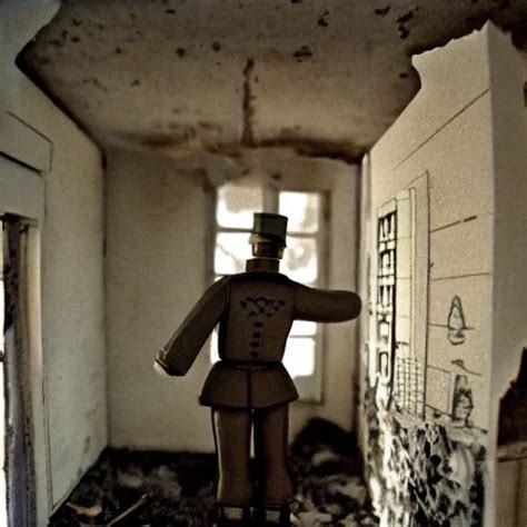 Toy Soldier Civil War Inside Abandoned Dollhouse 35mm Stable