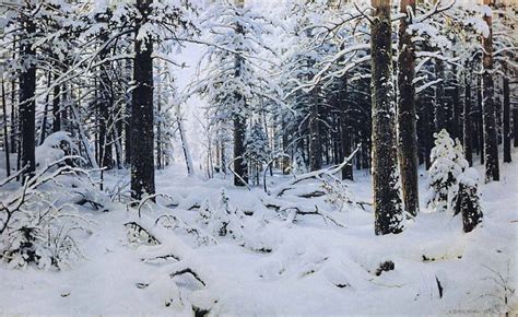 Paintings Snow Trees Forests Artwork Ivan Shishkin Nature Winter Hd Art