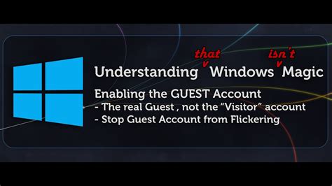 Windows 10 Setting Upenabling Guest Account And Stopping Guest Account