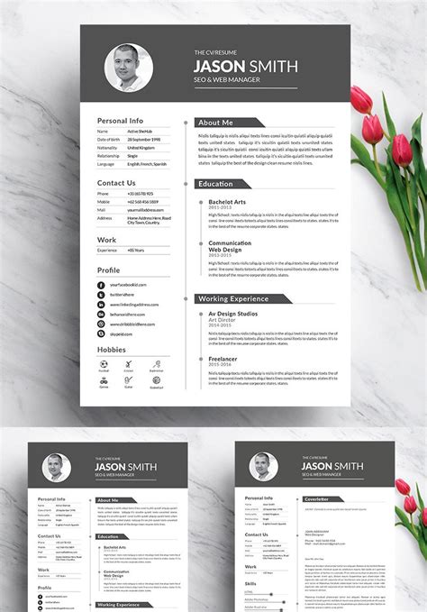 It starts with a professional cv. Cv Design Resume Template #94542