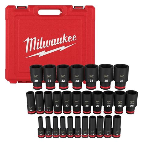 Milwaukee Shockwave In Drive Metric Point Impact Socket Set