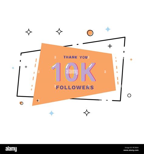 10k Followers Thank You Card Celebration 10000 Subscribers Geometric