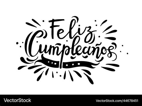 Feliz Cumpleanos Happy Birthday In Spanish Vector Image