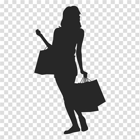 Silhouette Shopping Bags Trolleys Woman Shopping Girl Transparent