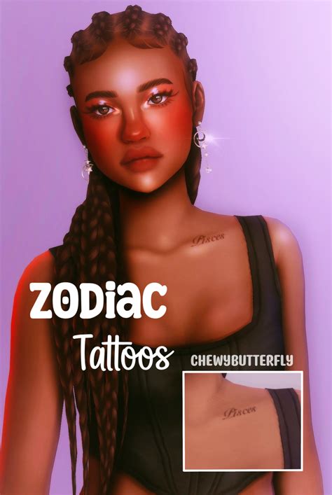 Zodiac Tattoos ♥ Patreon Sims Hair Sims 4 Tattoos Free Sims 4
