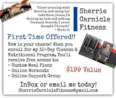 Online Personal Training And Nutrition With Sherrie Carnicle Fitness