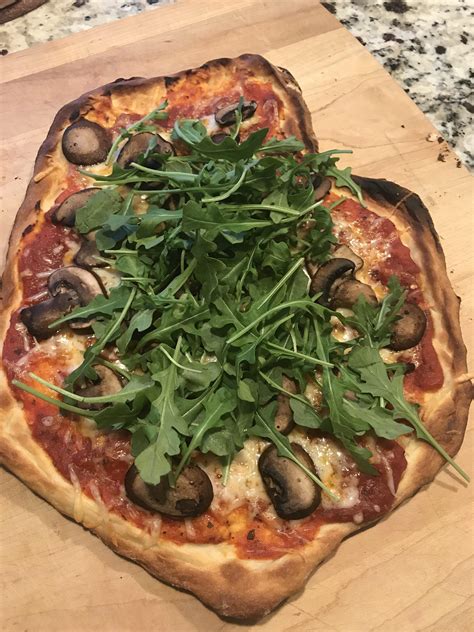 Homemade Roasted Mushroom And Arugula Pizza Rfood