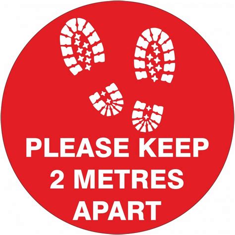 Floor Sign Please Keep 2 Metres Apart Floor Graphic Sticker 300mm