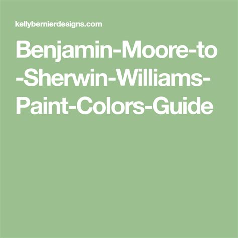 Just select your paint color and it will show you all the closest paint matches Benjamin-Moore-to-Sherwin-Williams-Paint-Colors-Guide (With images) | Paint color guide, Sherwin ...