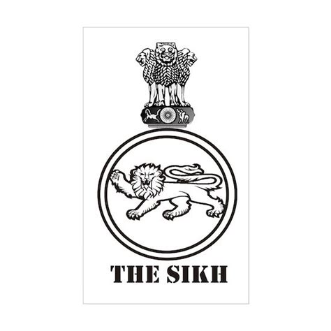 Sikh Regiment Sticker Rectangle The Sikh Regiment Emblem Rectangle