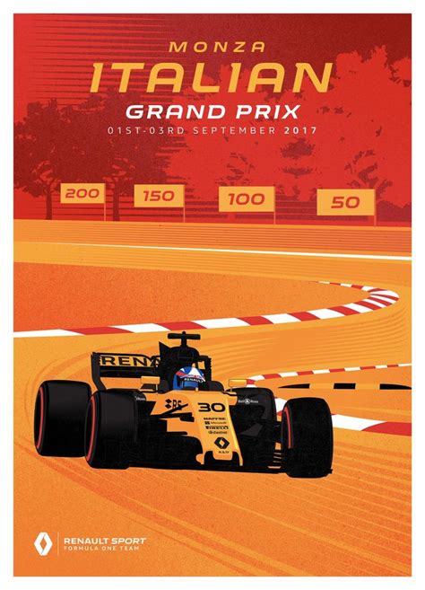 Renault Sport F1 Team Poster Grand Prix Van Italië 2017 Sport