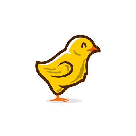 Chick Logo Icon Smile Little Chicken Vector Illustration Of Cute
