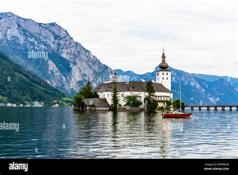 Ort Castle In The Town Of Gmunden On Lake Traunsee Hi Res Stock