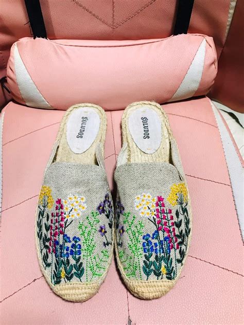 Soludus Wildflowers Espadrille Mules Womens Fashion Footwear Flats