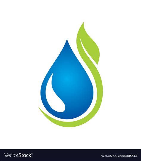 Clean Water Green Leaf Ecology Logo Royalty Free Vector