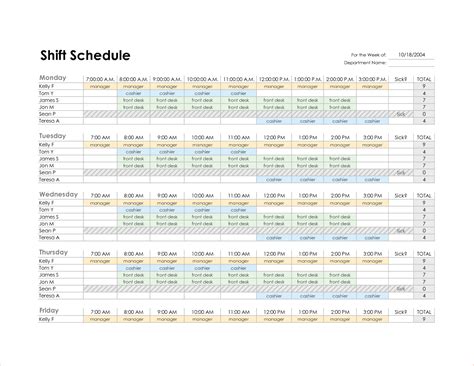 monthly employee schedule template excel task list templates