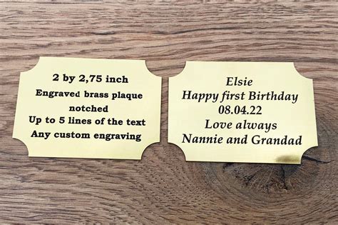 2x4 Engraved Brass Name Plate Brass Name Plaque Pet Memorial Etsy