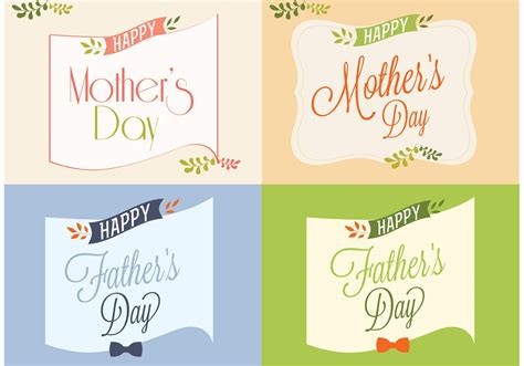 Free Happy Fathers And Mothers Day Cards 83642 Vector Art At Vecteezy