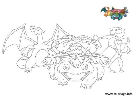 Coloriage Pokemon Florizarre Dracaufeu Tortank Dessin Dracaufeu à imprimer