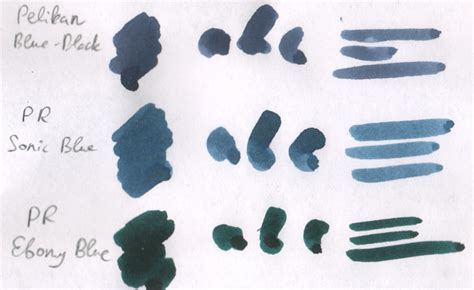 Comparison Of 6 Blue Black Inks Ink Comparisons The Fountain Pen