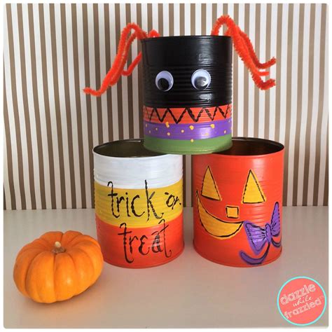 How To Make Spooky Cute Halloween Tin Can Treat Holders Halloween