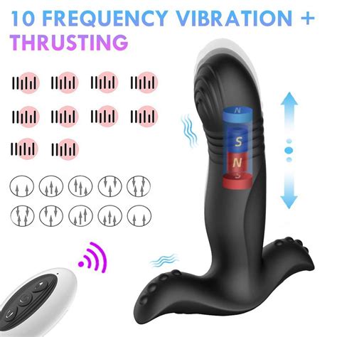 Buy 10 Speed Shock Vibration Anal Vibrator Telescopic Vibrator Male Prostate Massager Wireless