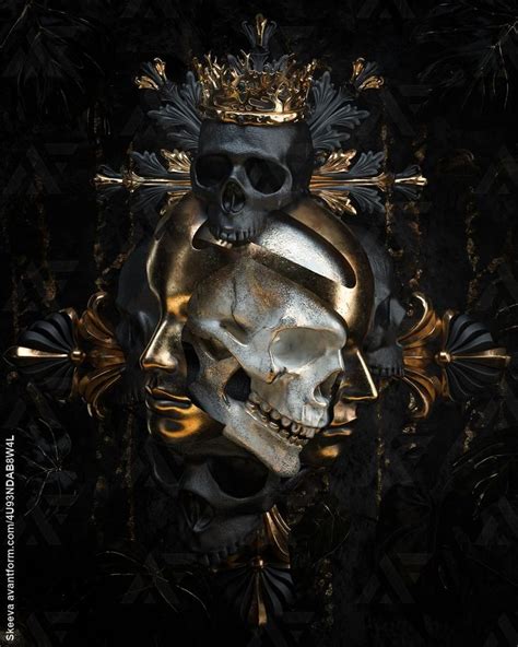 Legacy Black And Gold Aesthetic Skull Art Skull Artwork
