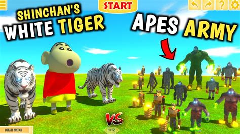 Shinchans White Tiger Vs Apes Army In Arbs Animal Revolt Battle
