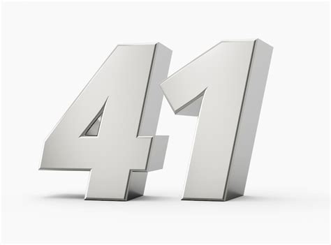 Premium Photo Silver 3d Numbers 41 Forty One Isolated White