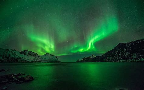 Hd Wallpaper Northern Lights By Alena Aenami Night Green Color
