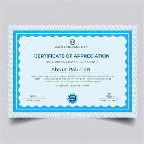 Certificate Corporate Appreciation Elegant Modern Word Template And