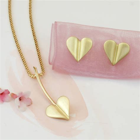 love grows 9ct gold heart pendant necklace by louise mary