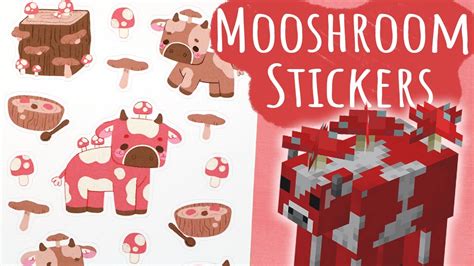 Drawing Minecraft Mooshroom Stickers Youtube