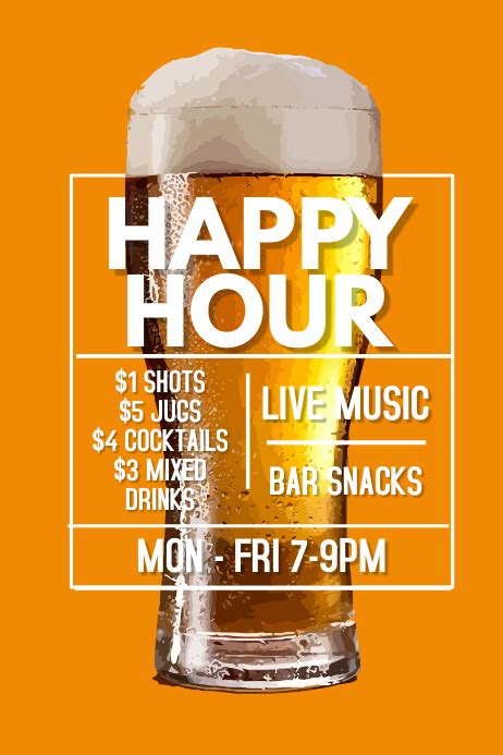 Happy Hour Bar Promo Poster Template Postermywall