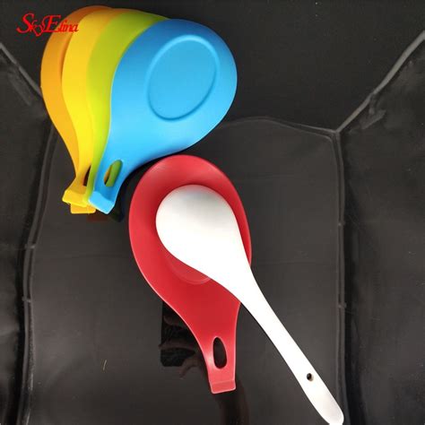 1pcs Multifunction Silicone Spoon Rest Heat Resistance Spatula Spoon
