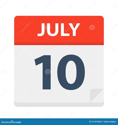 July 10 Calendar Icon Stock Illustration Illustration Of Template