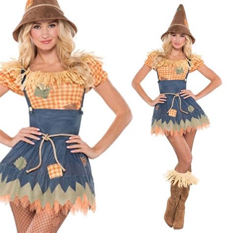 Adult Wizard Sultry Scarecrow Costume Sexy Ladies Fancy Dress Outfit