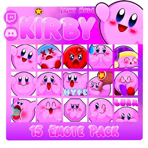 Kirby Twitch And Discord Emotes Etsy