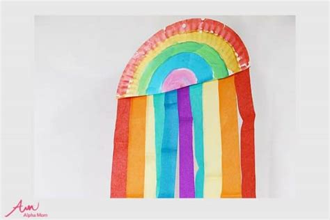 Hanging Rainbow Paper Plate Craft Alpha Mom