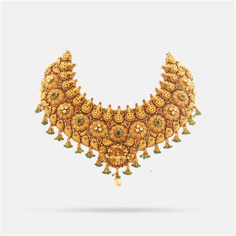 Buy Premium Antique Gold Necklace Designs For Wedding Lalithaa Jewellery