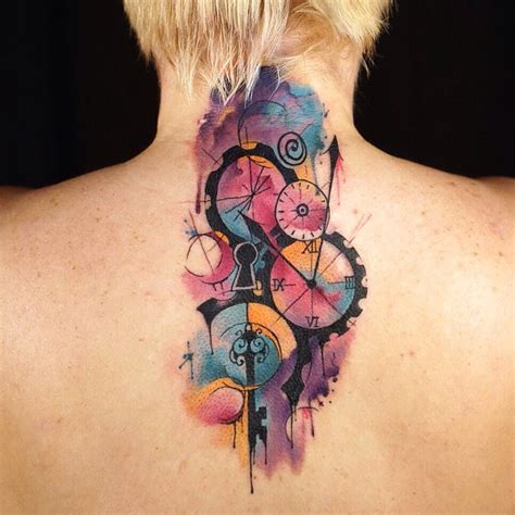 Watercolor Clock Tattoo At Explore Collection Of