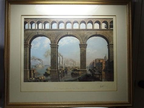John Stobart Signed Print St Louis View Through The Arches Of Eads