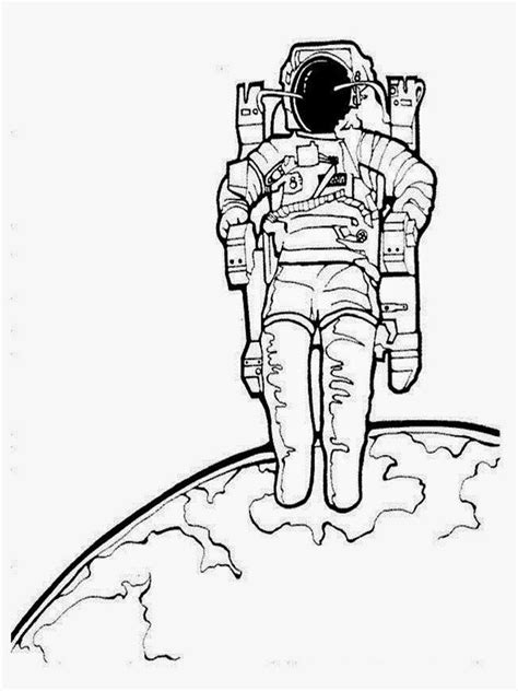Astronaut and rocket in space coloring pages. Astronaut Colouring Pages | Realistic Coloring Pages