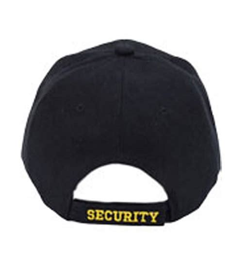 Security Cap With Id On Front Peak And Back Gold Security Id Cs11l6das71