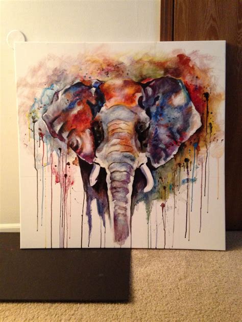 Beautiful Colorful Acrylic Painting Elephant By Olga Cuzuioc Sinchevici