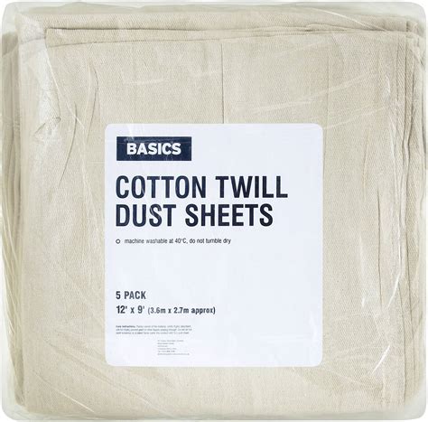 Basics Cotton Twill Dust Sheets X5 Dulux Decorator Centre