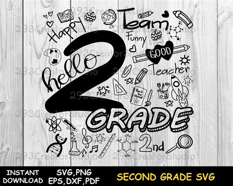 2nd Grade Svg Hello Second Grade Back To School For Kid Etsy