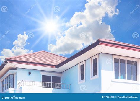 New House With Blue Sky Background Stock Image Image Of Property