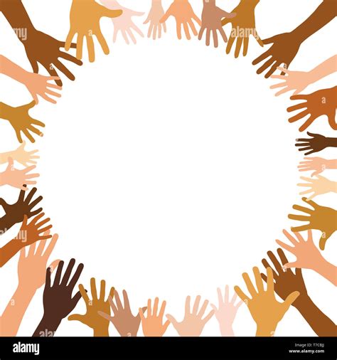 Diversity Hands Together Illustration Stockfotos And Diversity Hands